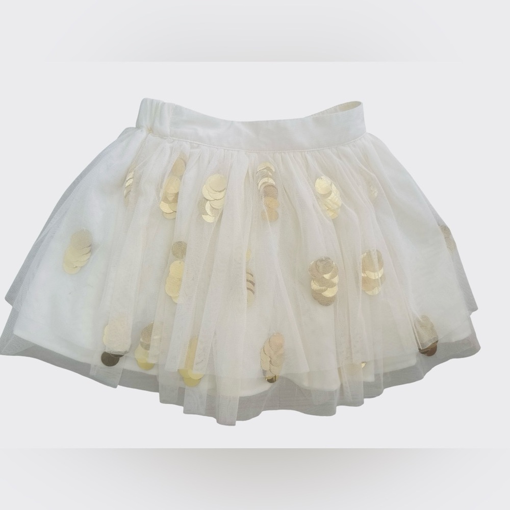 Billieblush White and Gold Mini Skirt